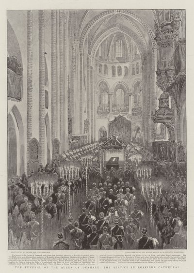 El Funeral de la Reina de Dinamarca, el Servicio en la Catedral de Roskilde de Henry William Brewer